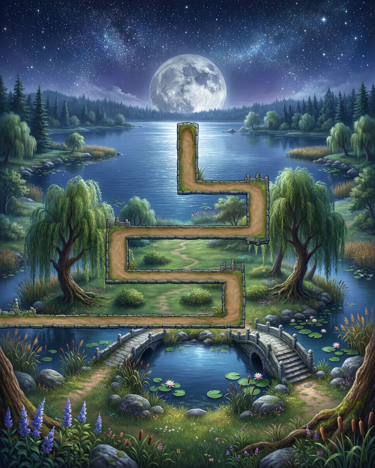Swan Lake Moon map